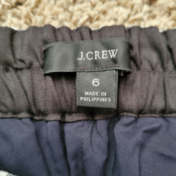 J. Crew Pull On Straight Leg Pants Trousers Check Plaid Black White Size 6 - Picture 3 of 6